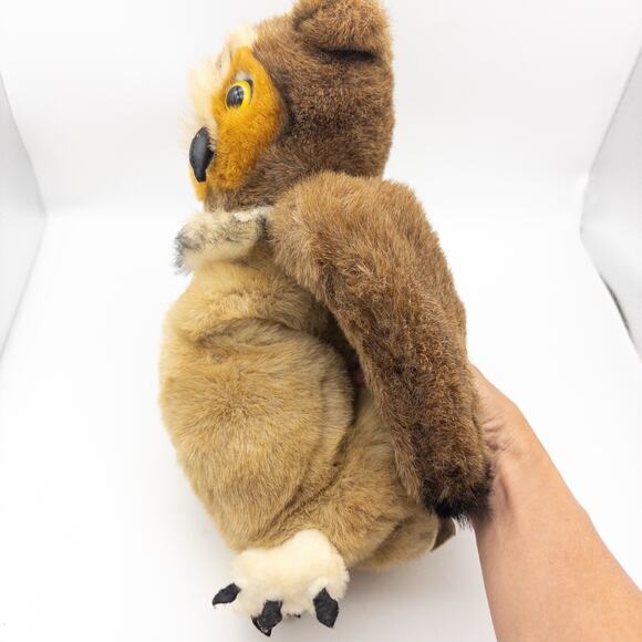Vintage Cascade Toy Hand Puppet Owl Plush 13” Swivel Head Rotates EUC - Picture 4 of 8